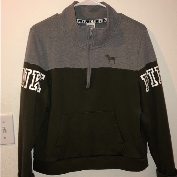 PINK Victoria's Secret Sweaters - pink vs quarter zip